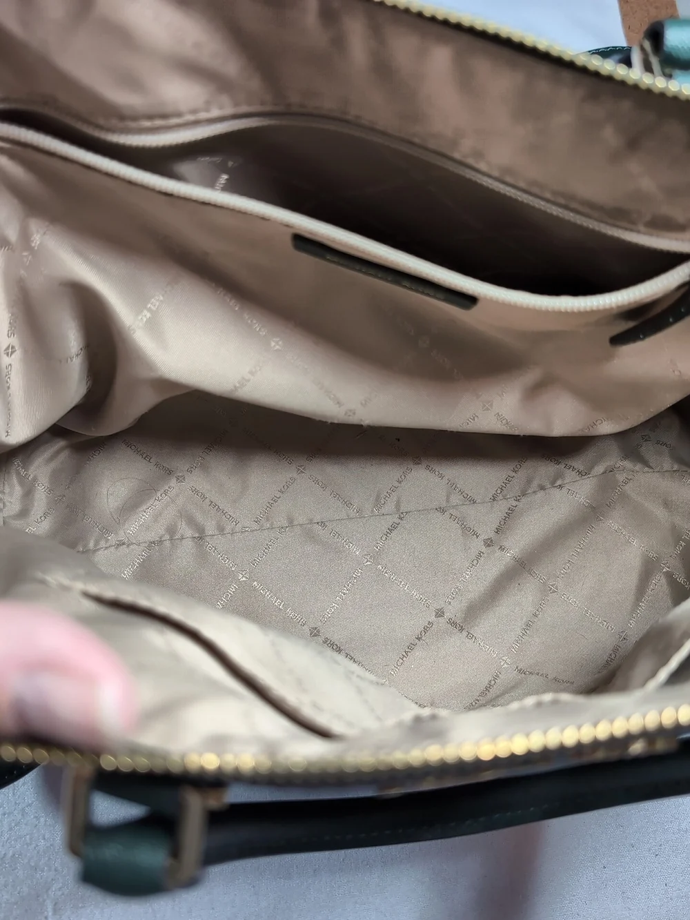 Michael Kors Dark Green Saffiano Leather Satchel